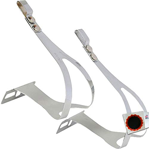 Zefal Pedalhaken Christophe S/M bis Gr. 42 Edelstahl verchromt + SCHLAUCHFLICKEN