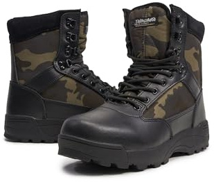 Brandit 9 Eyelet Tactical Boots, Color: darkcamo, Size: UK7/EU41
