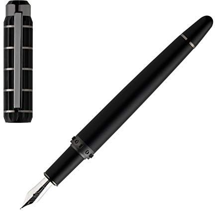 Hugo Boss Index Füllfederhalter Messing Aluminium Matt Schwarz, Maße: 14,4 cm, HSS0652A