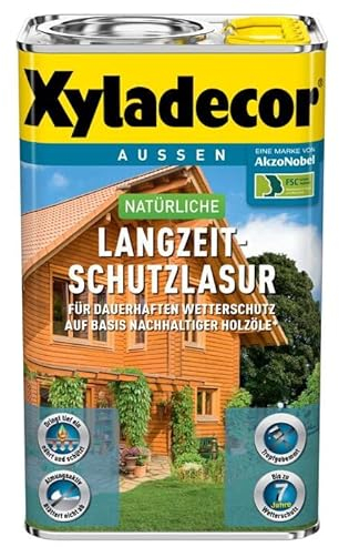 6 x 0,75 Xyladecor natürliche Langzeit-Schutzlasur 4,5 L Farbwahl, Farbe:Nussbaum