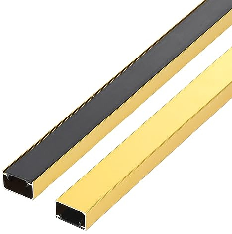 ATNEDCVH Aluminium Alloy U Shape Edge Trim Strip Decoration Profiles with Base, Metal Cable Raceway Cord Cover Channel, Ceramic Tile Mirror Wall Trim Transition Corner Decorative Strips