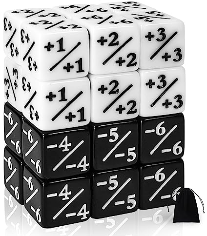24 stycken tärningsräknare, pollken tärningar D6 tärningar lojalitet kub med förvaringspåsar, kompatibel med MTG, CCG, kortspelstillbehör, 2 typer