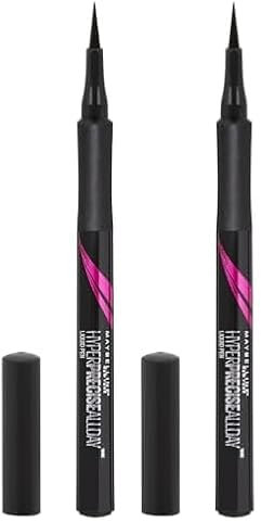Maybelline New York – Liner Feutre – Hyper Precise Allday – Tenue jusqu’à 24h – 700 Black – 1 ml (Lot de 2)