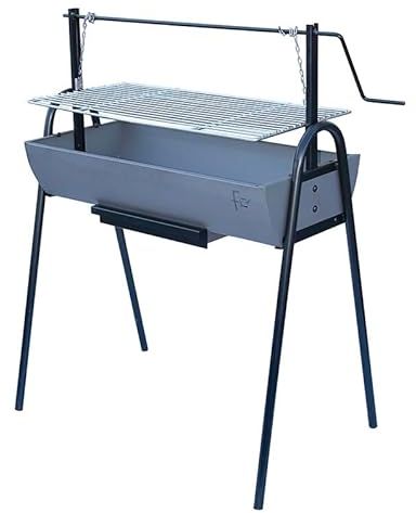 Flores Cortes - 33226 - Barbacoa Portatil con cadenas ECO - 880 x 1.180 x 400 mms para Carbón y Leña