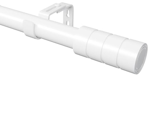Tringle Rideau Barre Rideau Tringle à Rideaux Longueur Réglable pour Fenêtre de Chambre à Coucher/Salon/Cuisine, 25mm de DiamèTre, 84 à 150cm (Blanc)