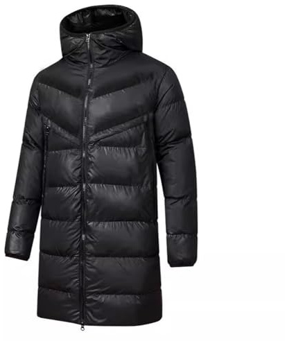 NUSGEAR Abrigo con capucha Hombre Invierno Chaqueta largo impermeable Acolchado Cazadora Algodón Gruesa Moda Cardigan Caliente Outwear Cálido parka plumas Deportivo Coat Talla grande 2024
