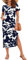 AUSELILY Longues Robes D'Été pour Femmes,Robe Femme De Plage Fendues,Manches Courtes,Col en V,avec Poches Fleur Blanche Marine L