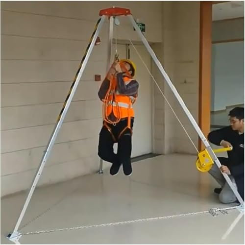 RDWQDGJG Treppiede di Salvataggio per spazi confinati, treppiede di Salvataggio Regolabile, Supporto di Sollevamento in Alluminio per Tunnel fognario con Dispositivo di Protezione anticaduta e imbrac