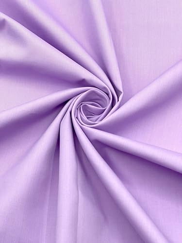 EOVEA – Bomullspolyestertyg från The Yard – 152 cm brett broadcloth tyg, mjukt, lätt och andningsbart material för foder, gardiner, sängkläder, kjolar, sömnadsprojekt (lavendel, 2 yard )