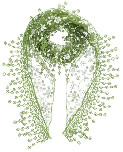 Ymapinc Green Soft Scarf for Women, Lace Floral Triangular Headscarf Lightweight Summer Bandana Boho Neck Towel Scarf Wrap Shawl