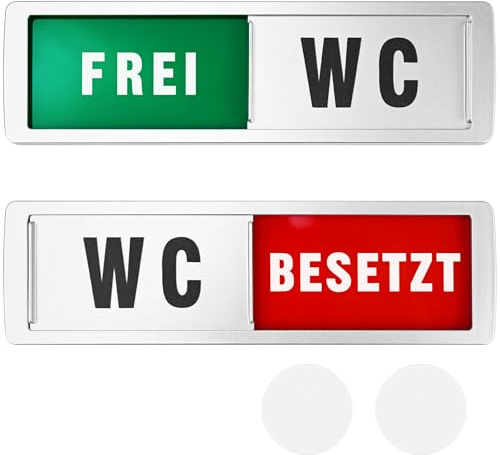 NISENTIA Besetzt Schild Toilette, WC Schild Toilettenschild Türschild Besetzt Frei Selbstklebend Schilder Schiebeschilder WC Deko für Toilettentür 17.8 x 5cm
