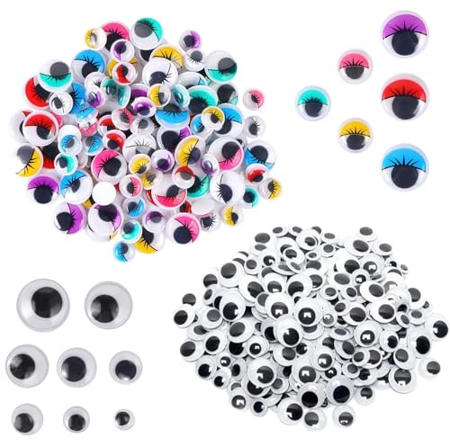 DUINIU Ojos De Muñeca Móviles De 776 Piezas, Pegatinas Autoadhesivas para Ojos Oscilantes, Prácticos Accesorios De Decoración Hechos A Mano, Adecuados para La Fabricación De Muñecas De Peluche DIY.