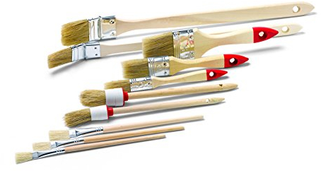 Yes Pinselset 10-teilig, je 3 Emaillackpinsel, 2 Ringpinsel, 3 Flachpinsel und 2 Heizkörperpinsel, 70391