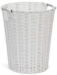 ARPAN, Cestino Rotondo per la Carta, in Resina Bianca, Resistente, Ideale per casa, Ufficio, Hotel, 25,5 x 31 cm
