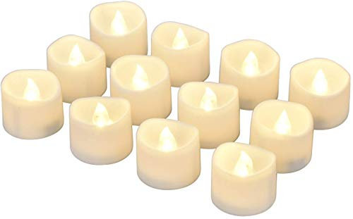 Willingood LED Tea Lights Flameless Candle with Timer, 6 Hours on and 18 Hours Off, 1.4 x 1.3 Inch, Warm White, [12 Pack]