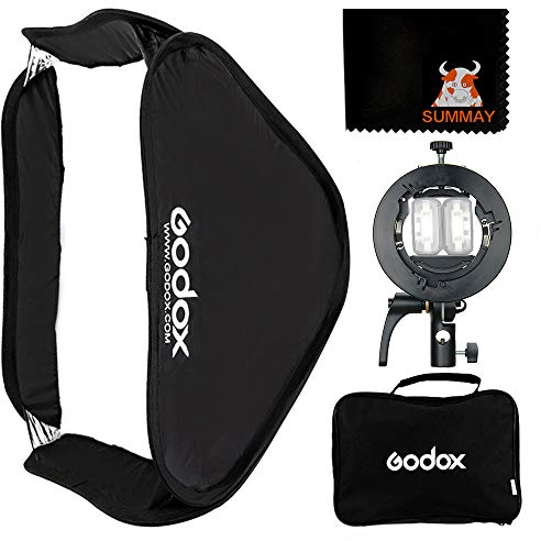 GODOX 60cm x 60cm 23.6 Pouce Pliable Boîte à Lumière kit avec S2-Type Support Bowens Support pour Studio Flash Photographie Flash Godox V1 AD200Pro AD200 AD400Pro V860II TT350 TT685 TT600