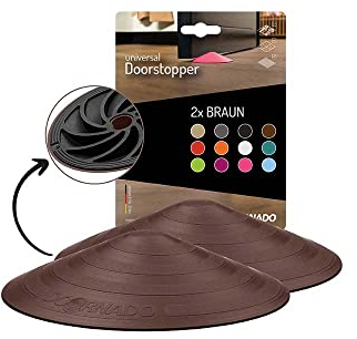 Doornado Arrêts de Portes en caoutchouc les plus résistantes au monde - Protection de Portes et Murs - 118x25mm - Inutile de Percer - Brun