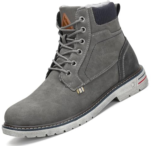 Mishansha Stivaletti Donna Invernali Scarpe Uomo Invernali Scarponcini Invernali Impermeabili Scarponi Invernali Grigio 56,GR.47