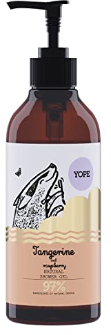 YOPE Gel Doccia Naturale | Mandarino e Lampone | Idratante e Illuminante | Profumo Fruttato e Dolce | 96% Ingredienti Naturali | Vegan | Cruelty-Free | Dermatologicamente Testato | 400 ml