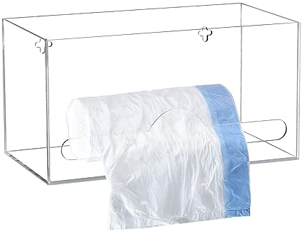 QUARKZMAN Dispensador Bolsas Basura Soporte para Rollo Porta Montado en Pared Acrílico Dispensador Bolsas Basura Soporte para Compras Supermercado Cuadrado Hueco (10.4 X 5.4 X 5.4)