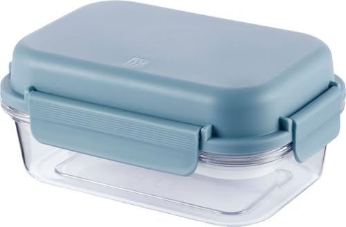 Zwilling Lunchtime - Fiambrera con compartimentos y acumulador de frío, a prueba de fugas, para escuela, trabajo, picnic, viajes, camping, 21 cm x 15 cm, 1 L, color azul