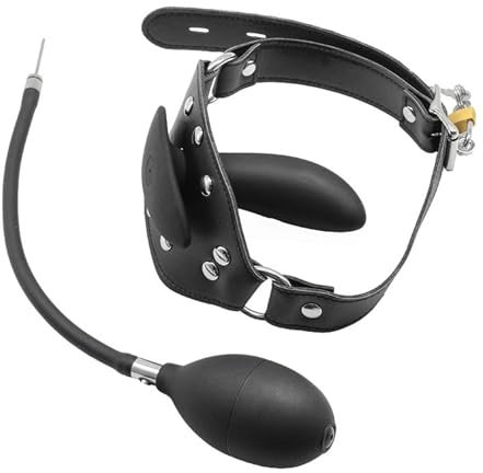 Knebel Aufpumpbar Sex SM Bondage Groß Dildo Penis Gag für Bondage penis gag Mundknebel Silikon Dildo Schwarz Aufblasbar Mundball Verstellbarer Fetisch Sexspielzeug Mundknebel Für Frauen