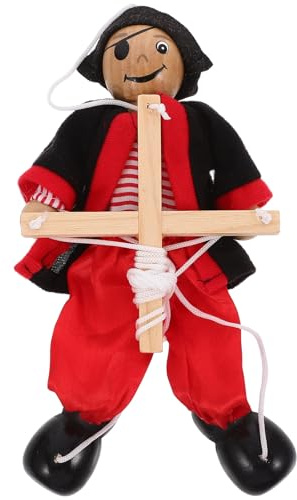 UPKOCH Marionetta a Filo Pirata in Legno e Stoffa, Burattino Per Ragazzo Ragazza 8-10 Anni, Giocattolo Interattivo Per Esibizioni e Gioco Educativo Genitore-figlio