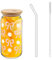 JOAASU Bicchiere Vetro con Cannuccia, 500ml Bicchieri con Cannuccia e Coperchio, Bicchiere con Cannuccia, Bicchiere con Fiocco Rosa, per Casa, Feste, Caffè, Bubble Tea, Regali per Donne