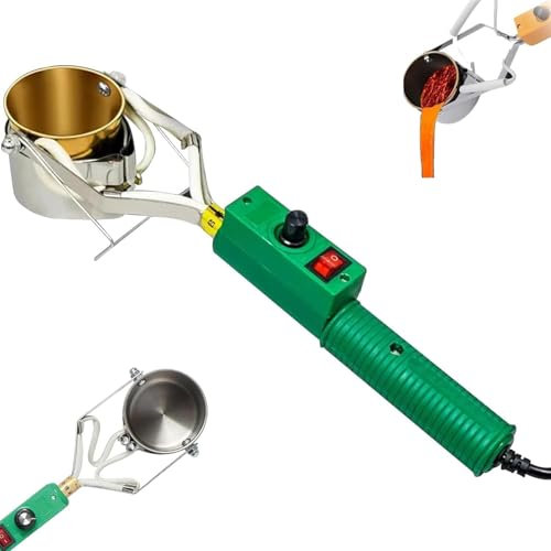 Fusión de plomo, Horno de soldadura eléctrica de 420W con capacidad de 1100 G, rango de temperatura 150-450 ℃, diseño portátil, para formas de pescado de pescado, perfecto para fundir crisoles de