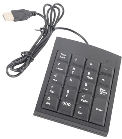 TICFOX Teclado Numérico USB, Mini Teclado de 19 Teclas Portátil Keypad para Ordenadores de Sobremesa, Portátiles, Receptor USB Oficina Cálculo para Contables