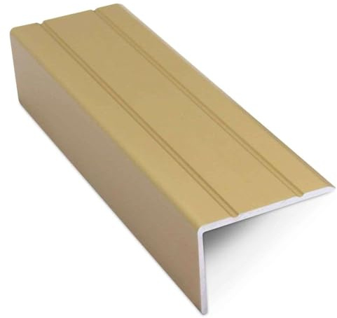 Express Nosings Aluminium Stair Edge Nosing 30x20mm Retro Fit Self-Adhesive Step Trim, Self-Adhesive for Easy Installation (0.9m, Matt Brass)