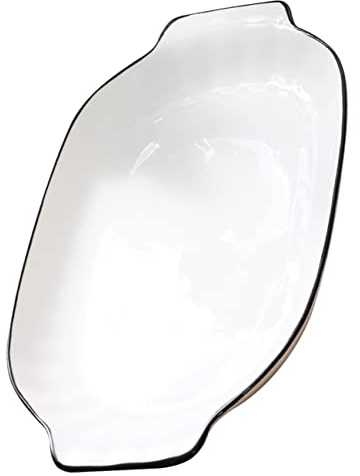 UTHCLO Bandeja Cerámica para Pescado Resistente al Horno Microondas y Lavavajillas Cuenco para Condimentos y Servir Aperitivos Restaurante y Hogar