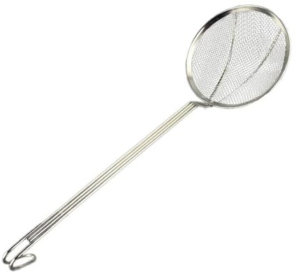 YWJLQH Colador de Cocina Cuchara Colador Skimmer Acero Inoxidable Malla Fina Diseño Compacto Resistente Apto para Cocinar Freír Recoger Pasta Reunion, 22 centímetros