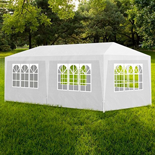 Festnight Tonnelle de jardin/Tente de Réception Chapiteau Blanc 3x4m