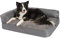 JAMAXX Premium 2-in-1 Hunde-Sofa - Orthopädisch Memory Visco, Abnehmbare Polster, Abnehmbarer Bezug Waschbar, Weiches Fleece oder Lammfell/Sherpa, PDB3014 (M) 90x70 grau+grau Fleece