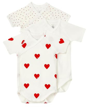 Petit Bateau A04O7, Body neonato manica corta (Pacco da 3) Unisex - Bimbi 0-24, Variante 1, 6 mesi