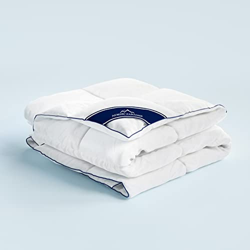 Nordic Paradise - Confort edredón de plumón - 50% plumón de Pato francés (Todas Las Estaciones, 140x200 cm)