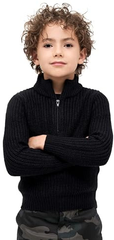 Brandit Kids Marine Pullover Troyer Black Size 14 (tag Size 158/164)