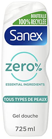SANEX - Gel doccia idratante Zero% - Tutti i tipi di pelle - Gel doccia - 725 ml