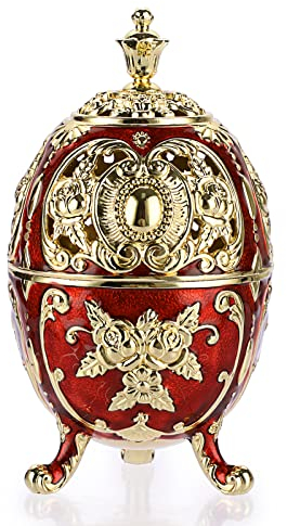 SUMNACON Vintage Räuchergefäß aus Zinklegierung mit Deckel Räucherstäbchenhalter Räucherschälchen Räucherschale Weihrauchbehälter Hausdekoration Geschenk(Kugelform Rot)