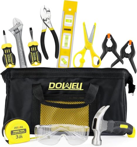 Dowell Children 's kits, que incluye herramientas artesanales de metal real para niños y niñas, kits de aprendizaje bricolaje para familias infantiles y adolescentes, 8 años +