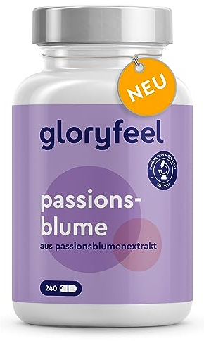 Passionsblume Kapseln Hochdosiert - 240 Kapseln - 3750mg Passionsblume (937,5mg Passionsblumen Extrakt) - Gegen Unruhe, für Entspannung* - Laborgeprüft, ohne Zusätze in Deutschland hergestellt