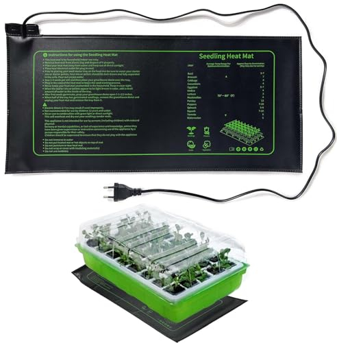 EWENYS Heizmatte Pflanzen Graphen, Wärmematte für Sämling Germination, IP67 Wasserdichtes 20W Temperatur Heizkissen Mat Wärmer Bett Matte für Anzucht Gewächshaus oder Growbox (53 * 25 cm)