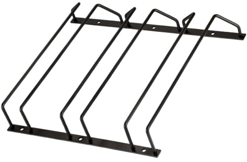 Dianoo Portabicchieri da vino nero sotto l'armadietto, scaffale per bicchieri da vino sotto mensola, scaffale per calici, gancio per riporre bicchieri da vino per bar cucina 27,5 cm, 3 file