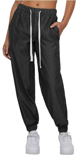 Urban Classics dam Byxor Dambyxor Lätta Denim Joggingbyxor