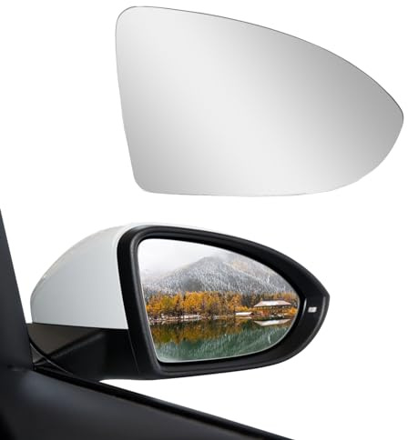 Vrasly Passenger Right Side Heated Mirror Glass Compatible With Volkswagen VW Golf MK7 / 2015-2021 Golf Golf GTI / 2015-2019 Golf R Golf SportWagen / 2017-2019 Golf Alltrack / 2019-2021 Jetta