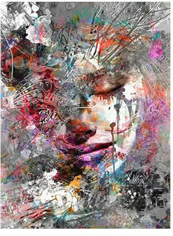SHEGZHUC 40 x 50 cm Diamond Painting Donna Pittura con Numeri Donna Fai da Te Adulti Donne 5D Diamond Painting Graffiti Pop Art Diamond Painting Art Ricamo Punto Croce Regalo Decorazione da Parete