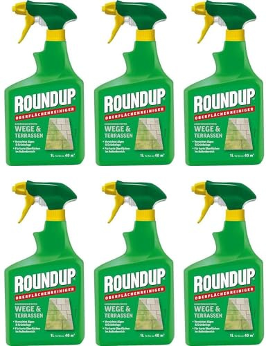 Roundup Wege & Terrassen Anwendungfertig in 1 Liter Spray Flasche 6 x 1 Liter
