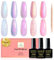 YSUVIN UV Nagellack Pearl, 5 Farben Weiß Blau Rosa Shimmer Pearl Effect Spirale Gel Nagellack mit Stick den Kreis, Thread Shell Gellack Soak-Off UV für DIY Nail Art Maniküre Salon, 8ML