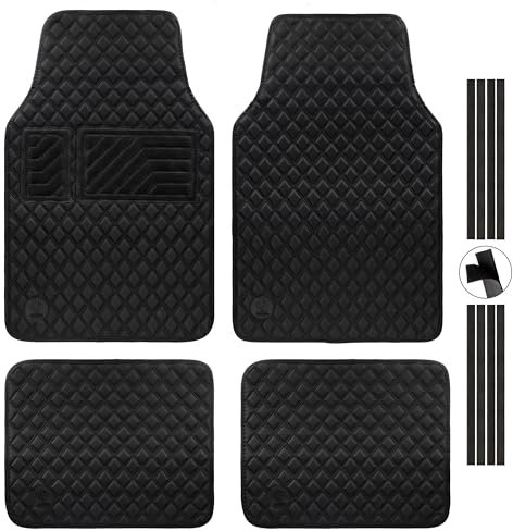 MAXITRE PREMIUM - Tappetini Auto in Gomma, Antiscivolo, Colore Nero, Set Completo per Accessori Auto Interni
